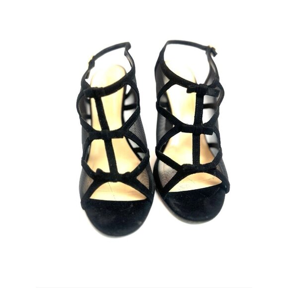 Kate Spade Black Mesh Heels Sandals - Picture 1 of 12